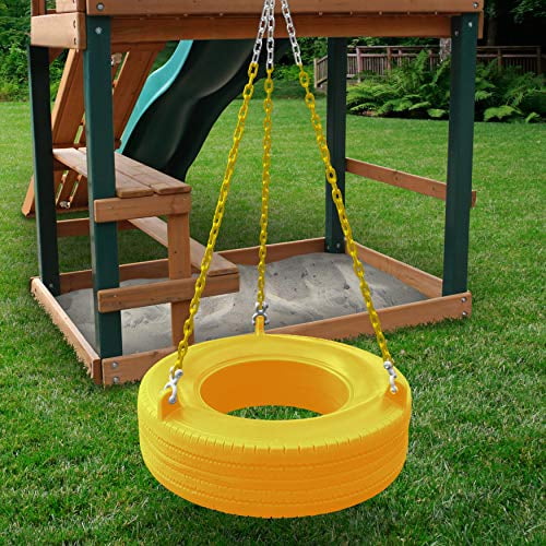 Yellow and Swivel Gorilla Playsets 04-0015-Y/Y 360° Turbo Tire Swing with Plastic Coated Chains Spring Clips Yellow and Swivel Gorilla Playsets 04-0015-Y/Y 360° Turbo Tire Swing with Plastic Coated Chains Spring Clips